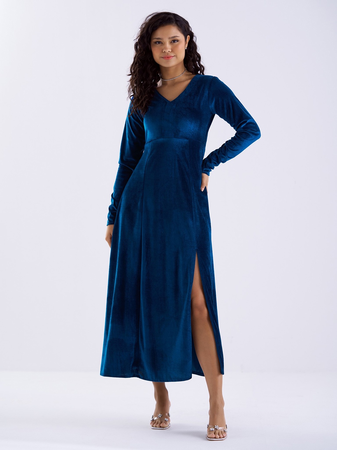 

AASK Velvet Maxi Dress, Teal