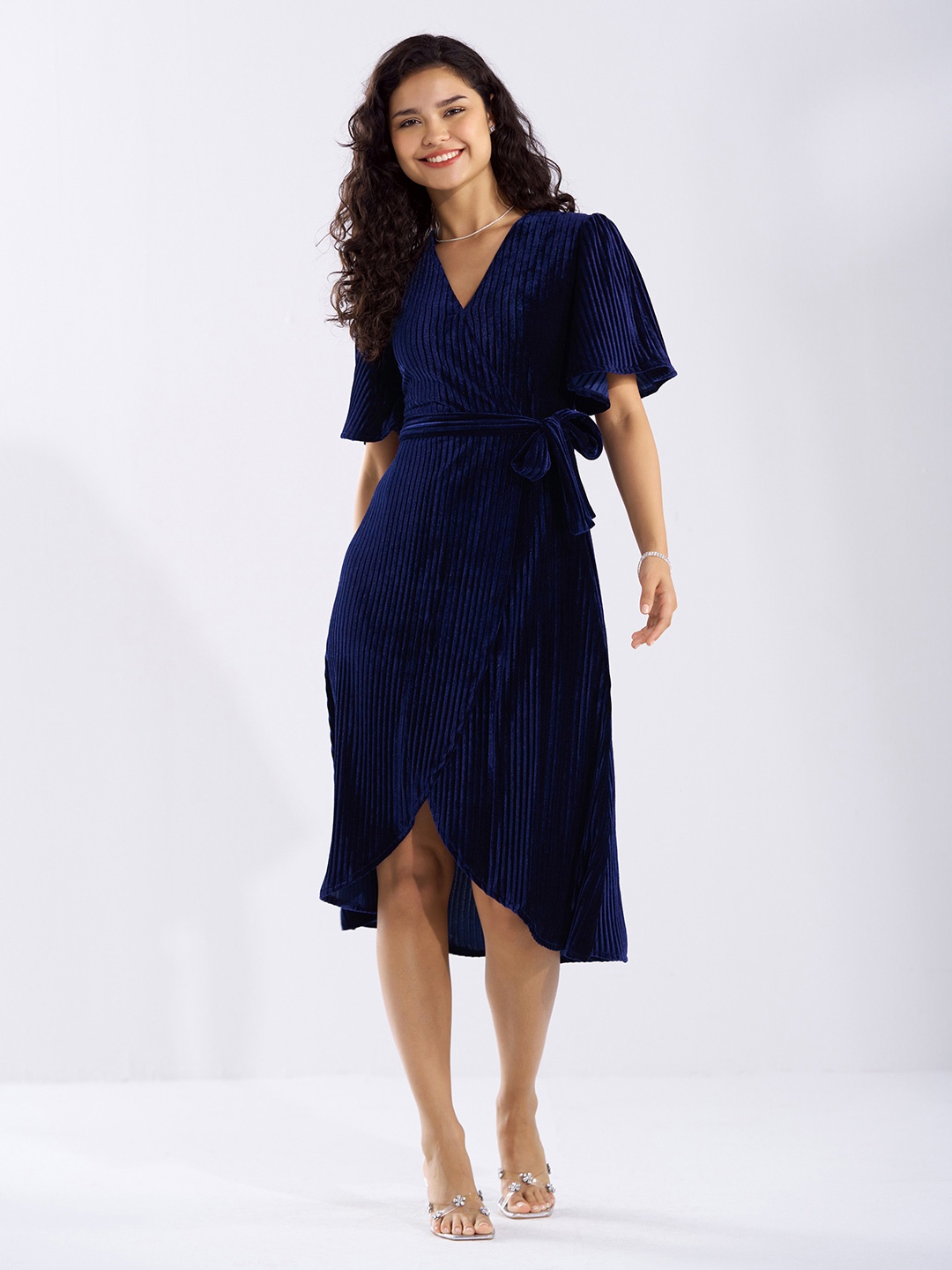 

AASK Velvet Midi Dress, Blue