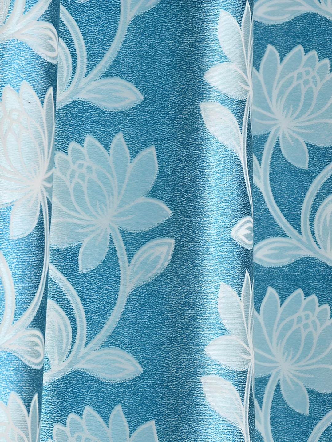

Galaxy Home Decor Turquoise Blue Floral Room Darkening Window Curtain