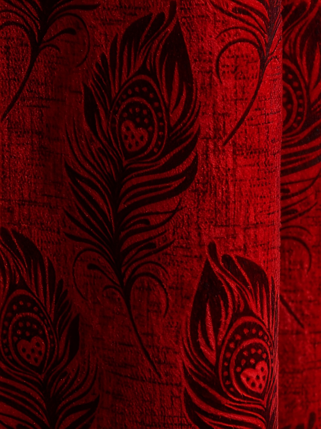 

Galaxy Home Decor Maroon Floral Room Darkening Window Curtain
