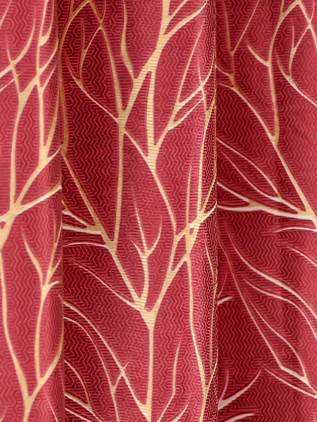 

Galaxy Home Decor Maroon Set of 3 Floral Room Darkening Window Curtain
