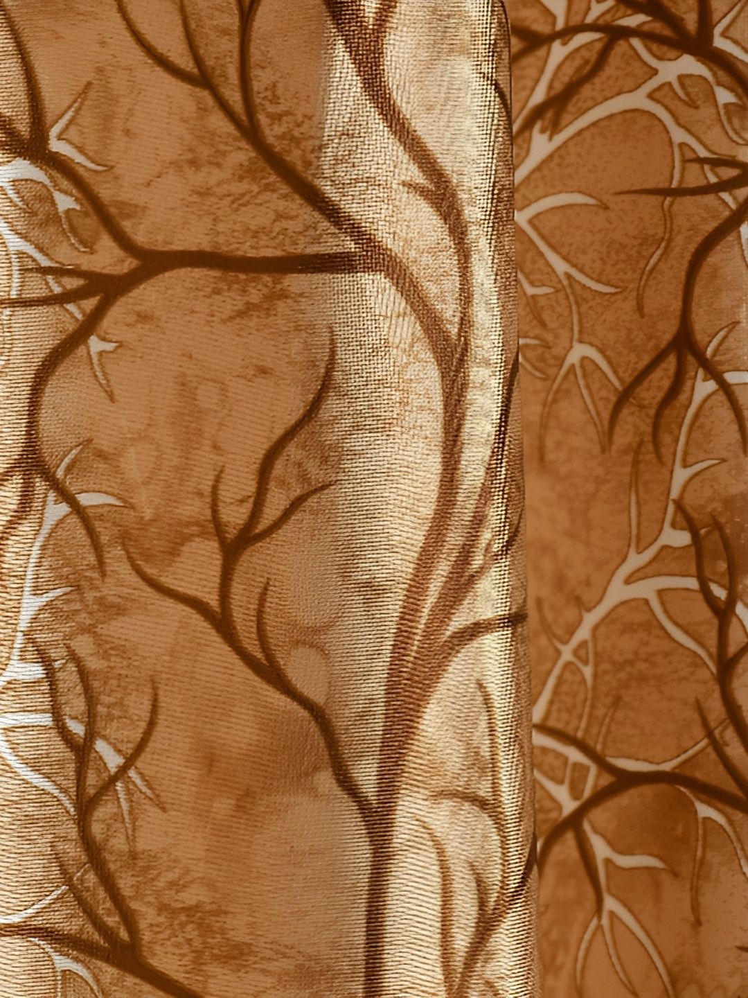 

Galaxy Home Decor Gold-Toned Set of 2 Floral Room Darkening Window Curtain
