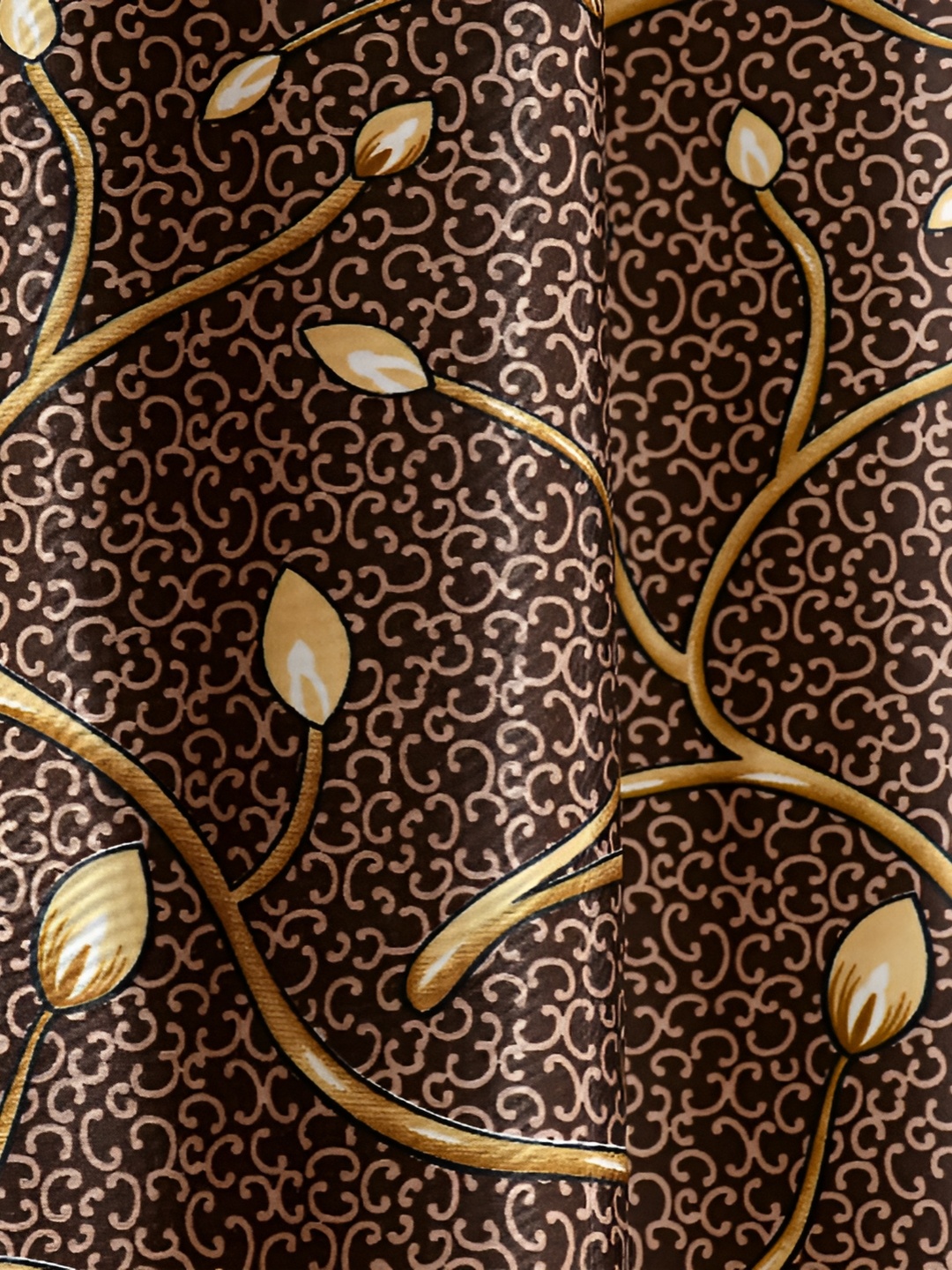 

Galaxy Home Decor Brown Floral Room Darkening Window Curtain