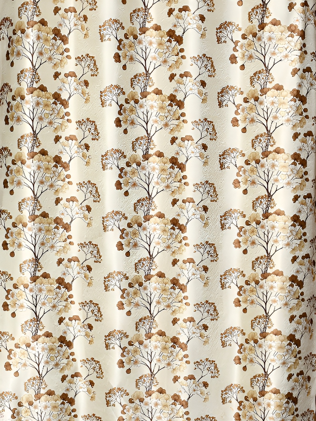 

Galaxy Home Decor Brown Set of 3 Floral Room Darkening Long Door Curtain