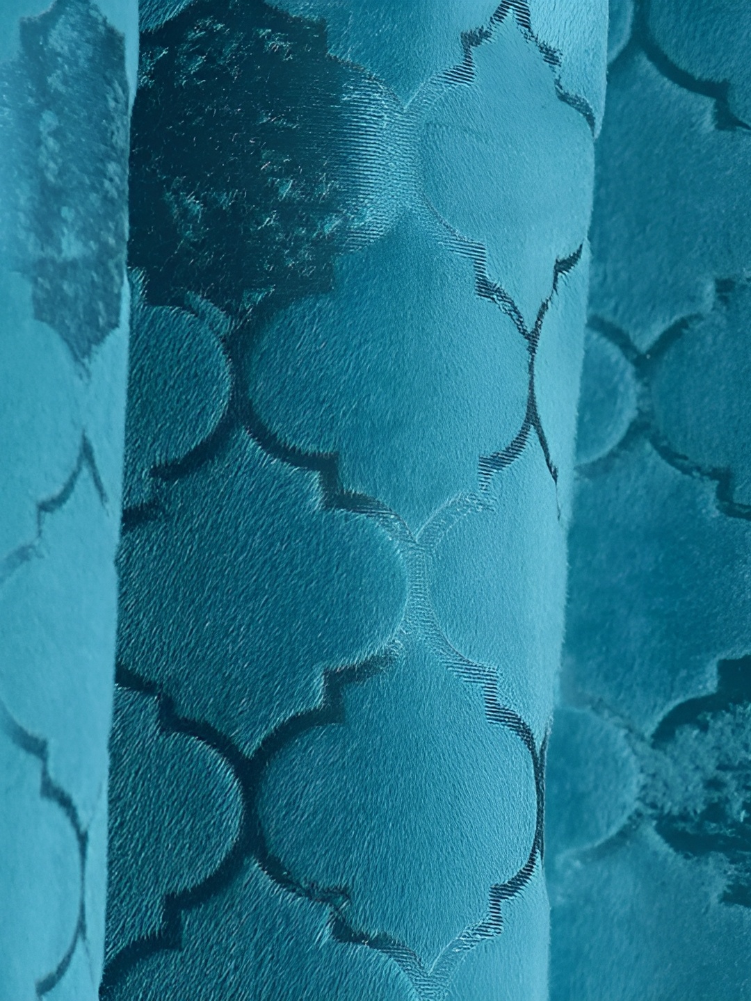 

Galaxy Home Decor Turquoise Blue Set of 2 Floral Room Darkening Long Door Curtain