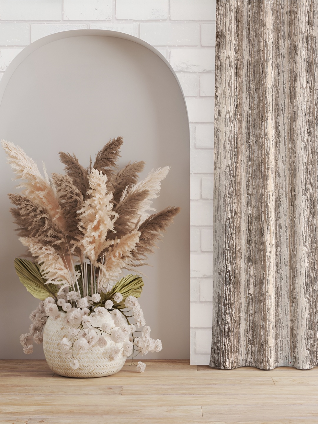 

Galaxy Home Decor Brown Set of 2 Floral Room Darkening Long Door Curtain
