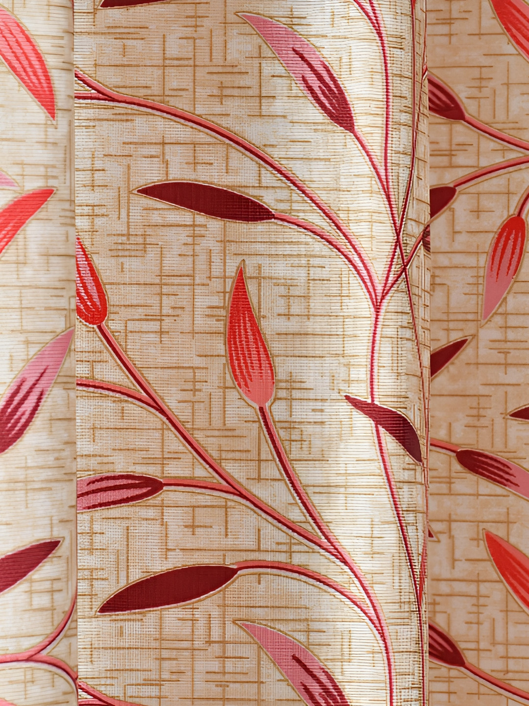

Galaxy Home Decor Maroon Set of 3 Floral Room Darkening Long Door Curtain