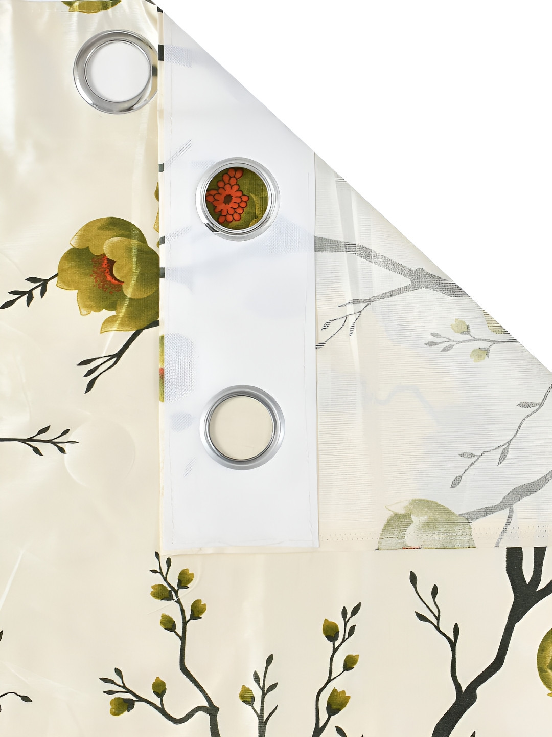 

Galaxy Home Decor Green Set of 2 Floral Room Darkening Window Curtain