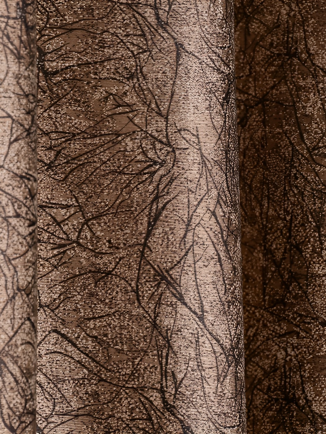 

Galaxy Home Decor Brown Set of 3 Floral Room Darkening Long Door Curtain