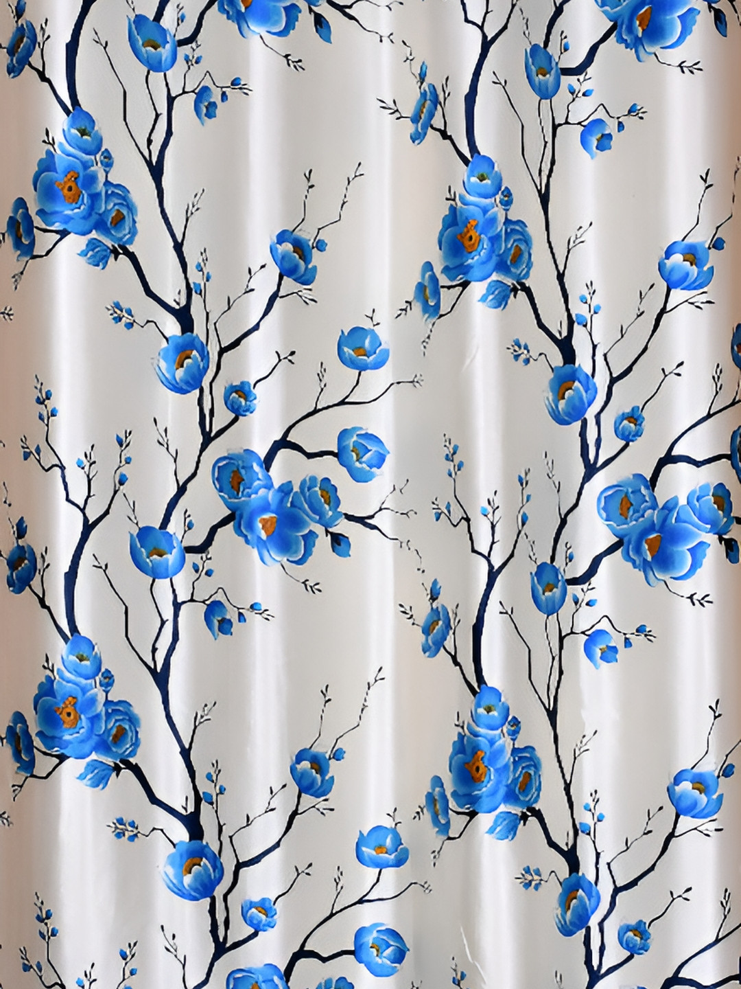 

Galaxy Home Decor Turquoise Blue Set of 4 Floral Room Darkening Window Curtain