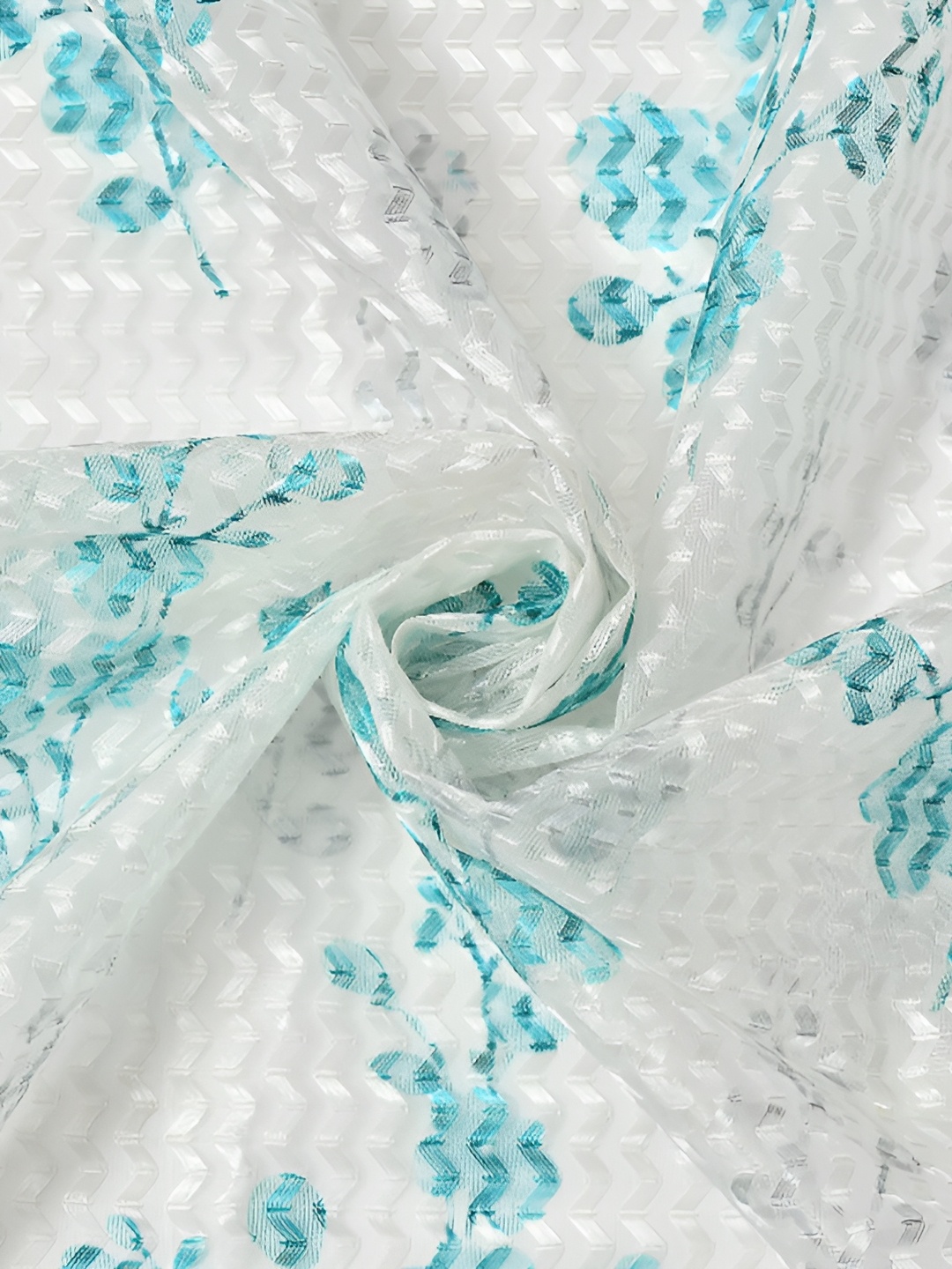 

Galaxy Home Decor Turquoise Blue Set of 4 Floral Room Darkening Window Curtain