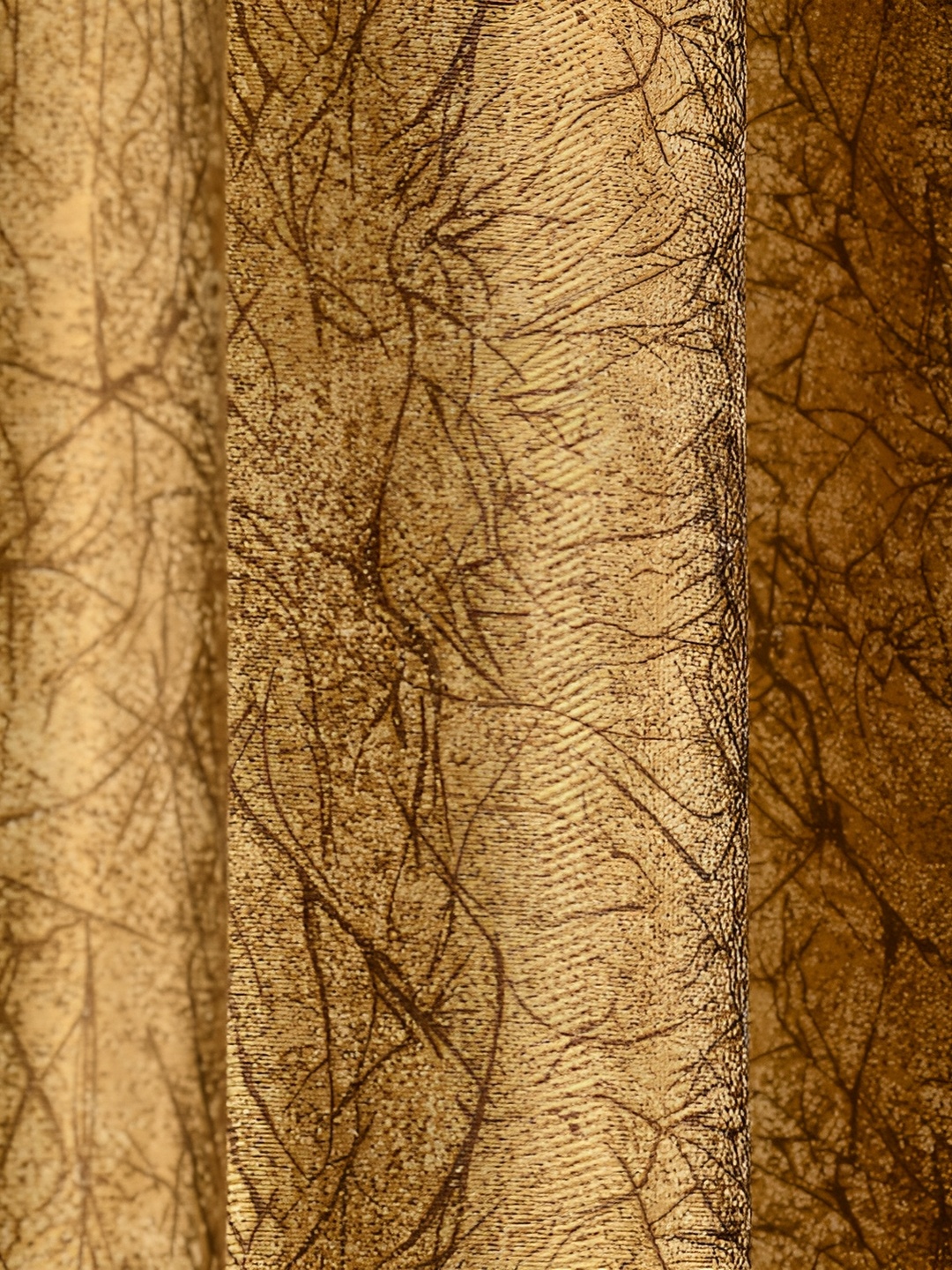 

Galaxy Home Decor Gold-Toned Set of 3 Floral Room Darkening Long Door Curtain