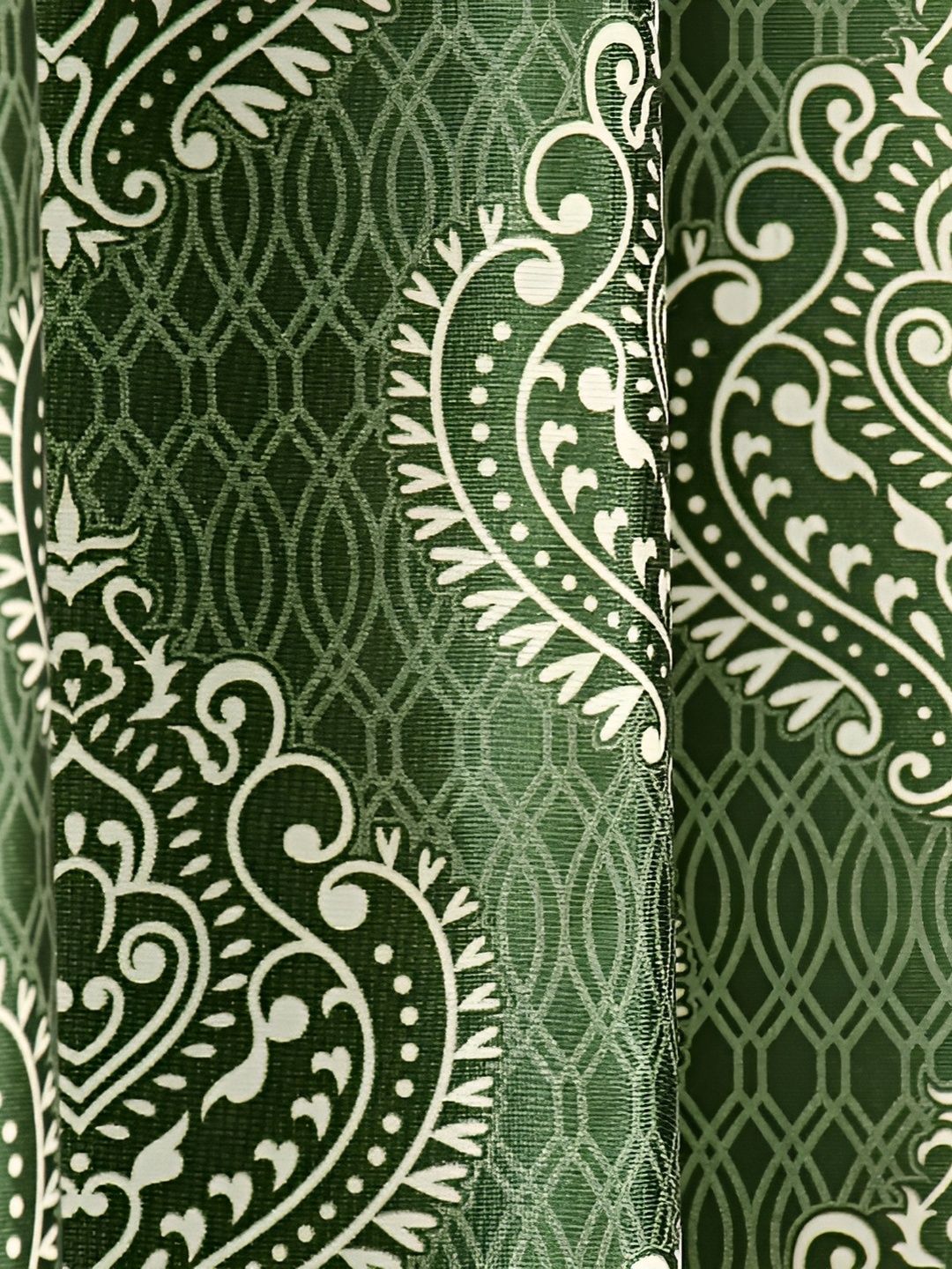 

Galaxy Home Decor Green Set of 3 Floral Room Darkening Long Door Curtain