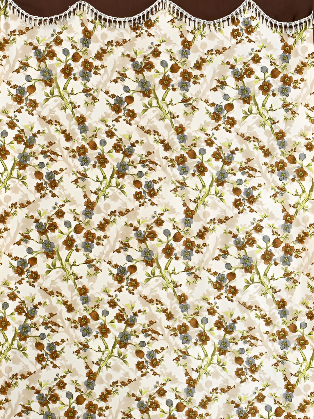 

Galaxy Home Decor Brown Set of 3 Floral Room Darkening Door Curtain