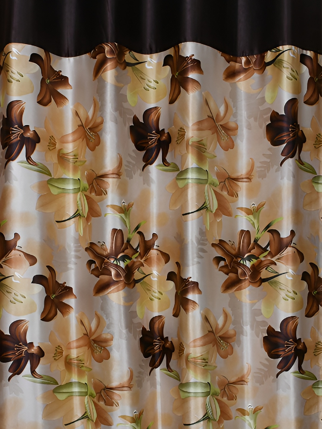 

Galaxy Home Decor Brown Floral Room Darkening Window Curtain