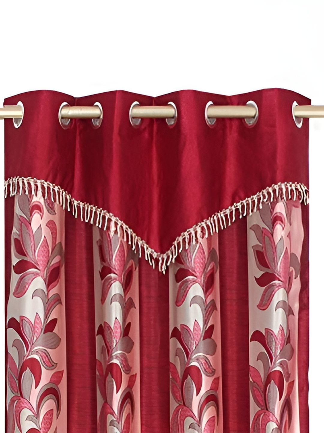 

Galaxy Home Decor Maroon Set of 2 Floral Room Darkening Window Curtain