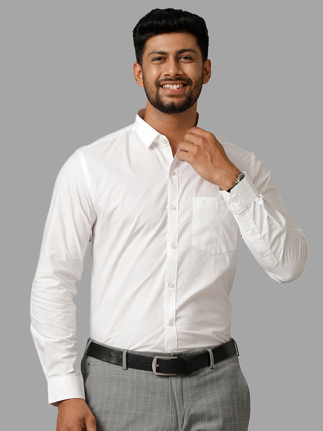 

Ramraj New Spread Collar Long Sleeves Formal Shirt, White