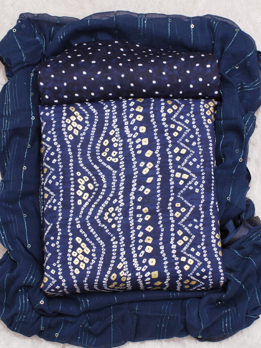 

ASISA Printed Pure Cotton Unstitched Dress Material, Blue