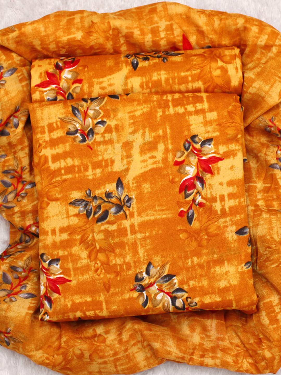 

ASISA Printed Pure Cotton Unstitched Dress Material, Yellow