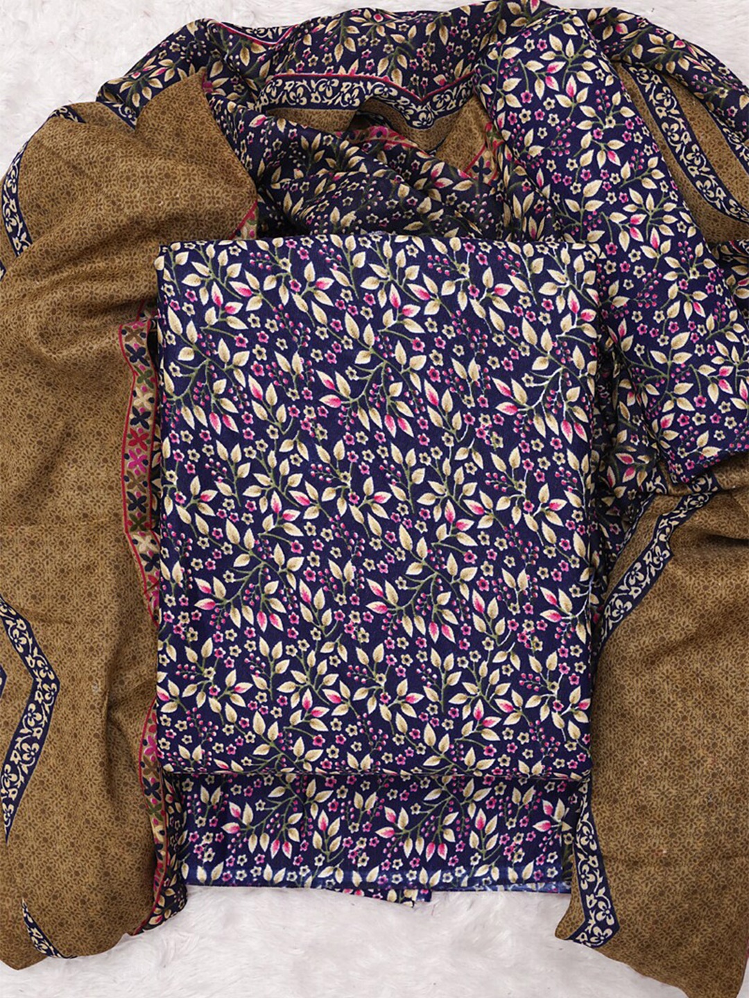 

ASISA Printed Pure Cotton Unstitched Dress Material, Blue