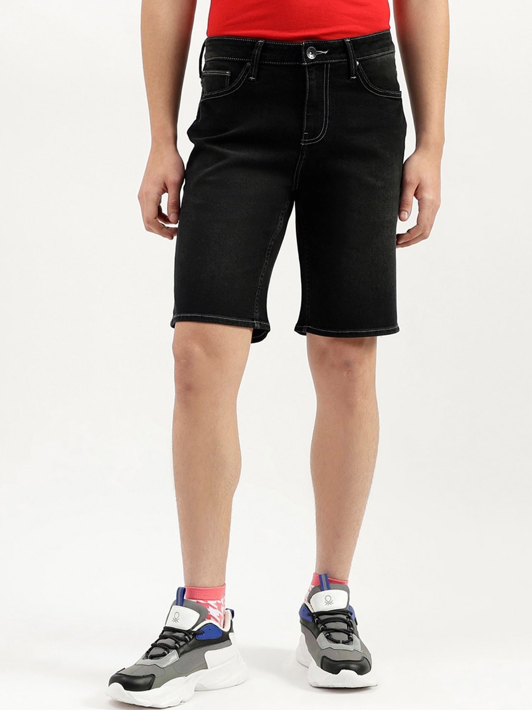 

United Colors of Benetton Men Slim Fit Denim Shorts, Blue