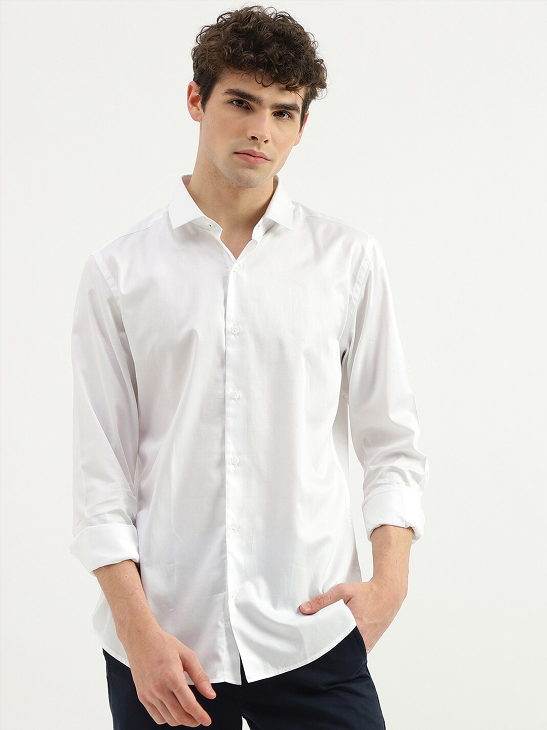 

United Colors of Benetton Men Slim Fit Opaque Casual Shirt, White