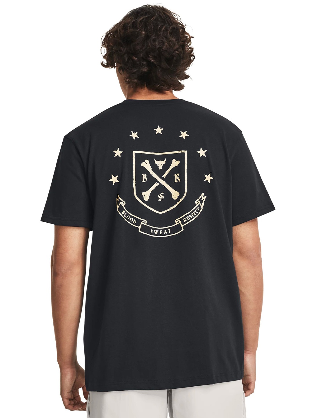 

UNDER ARMOUR UA Project Rock Crest Heavyweight Printed Relaxed-Fit T-Shirt, Black