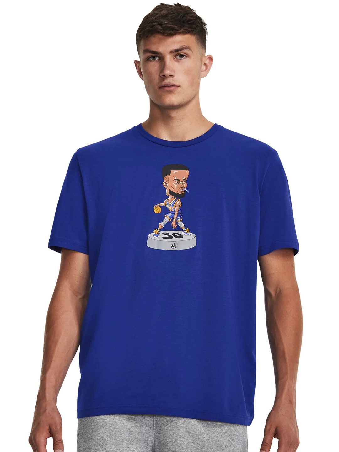 

UNDER ARMOUR UA Curry Bobblehead Printed Relaxed-Fit T-Shirt, Blue