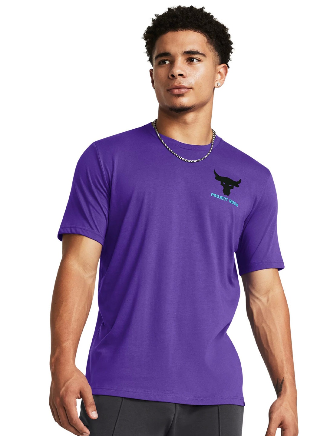 

UNDER ARMOUR Project Rock LC Brahma Printed Relaxed-Fit T-Shirt, Purple