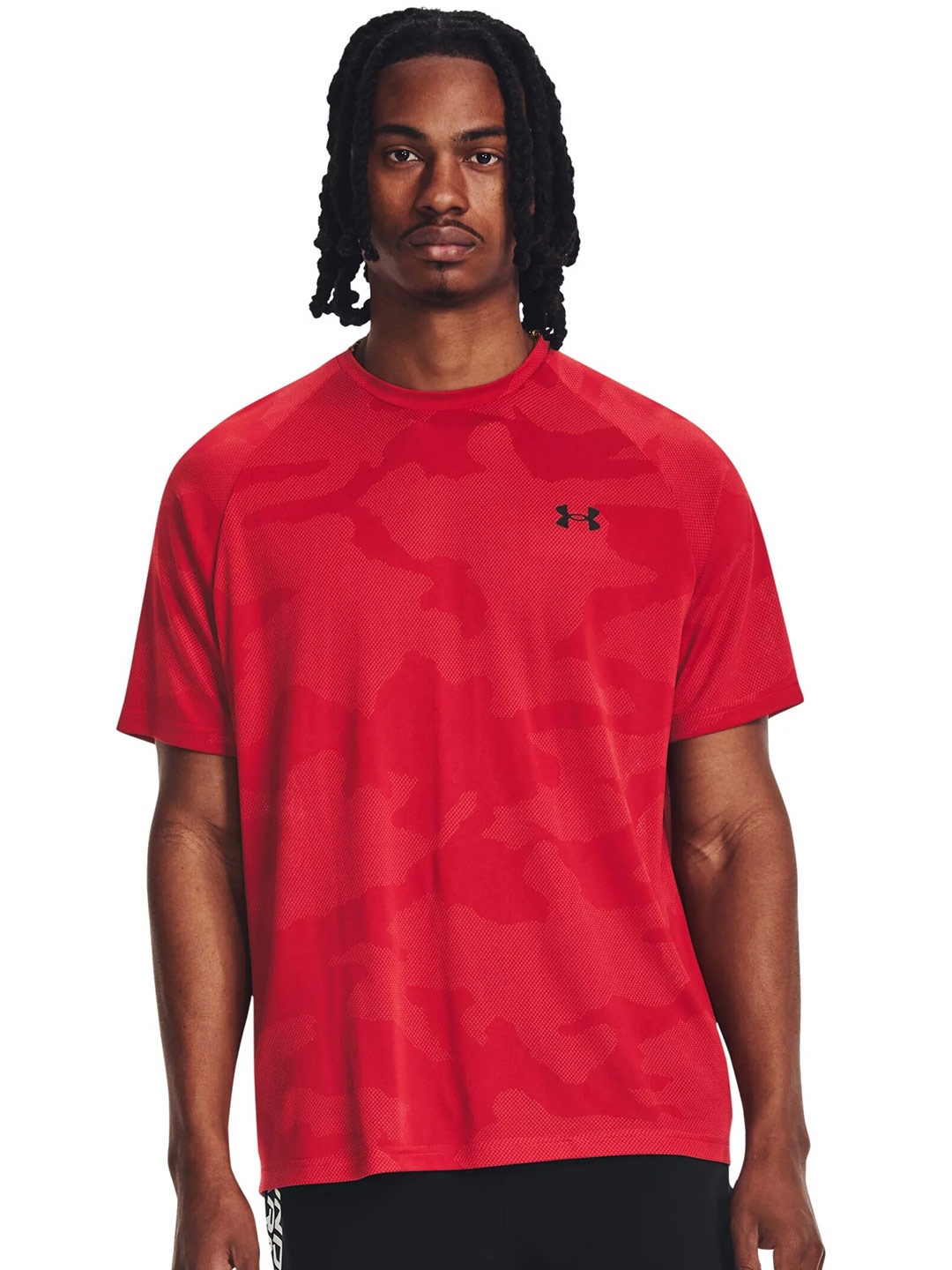 

UNDER ARMOUR UA Velocity Jacquard Short Sleeves Relaxed-Fit T-Shirt, Red