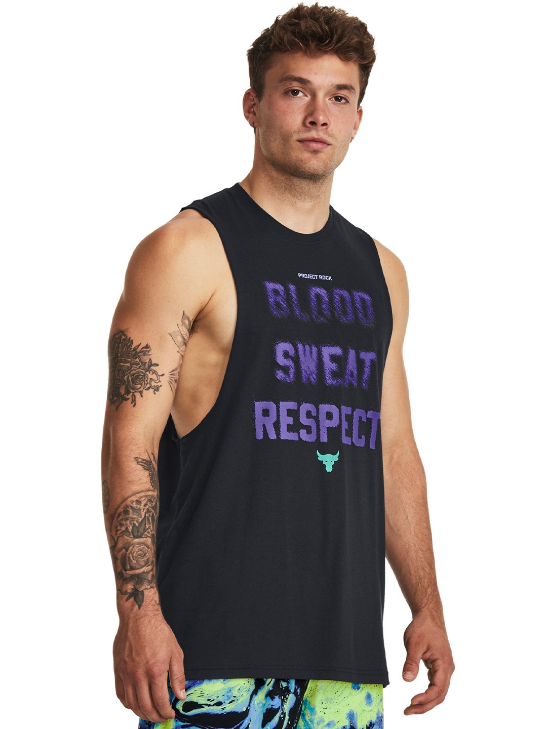 

UNDER ARMOUR Project Rock BSR Printed Relaxed-Fit T-Shirt, Black