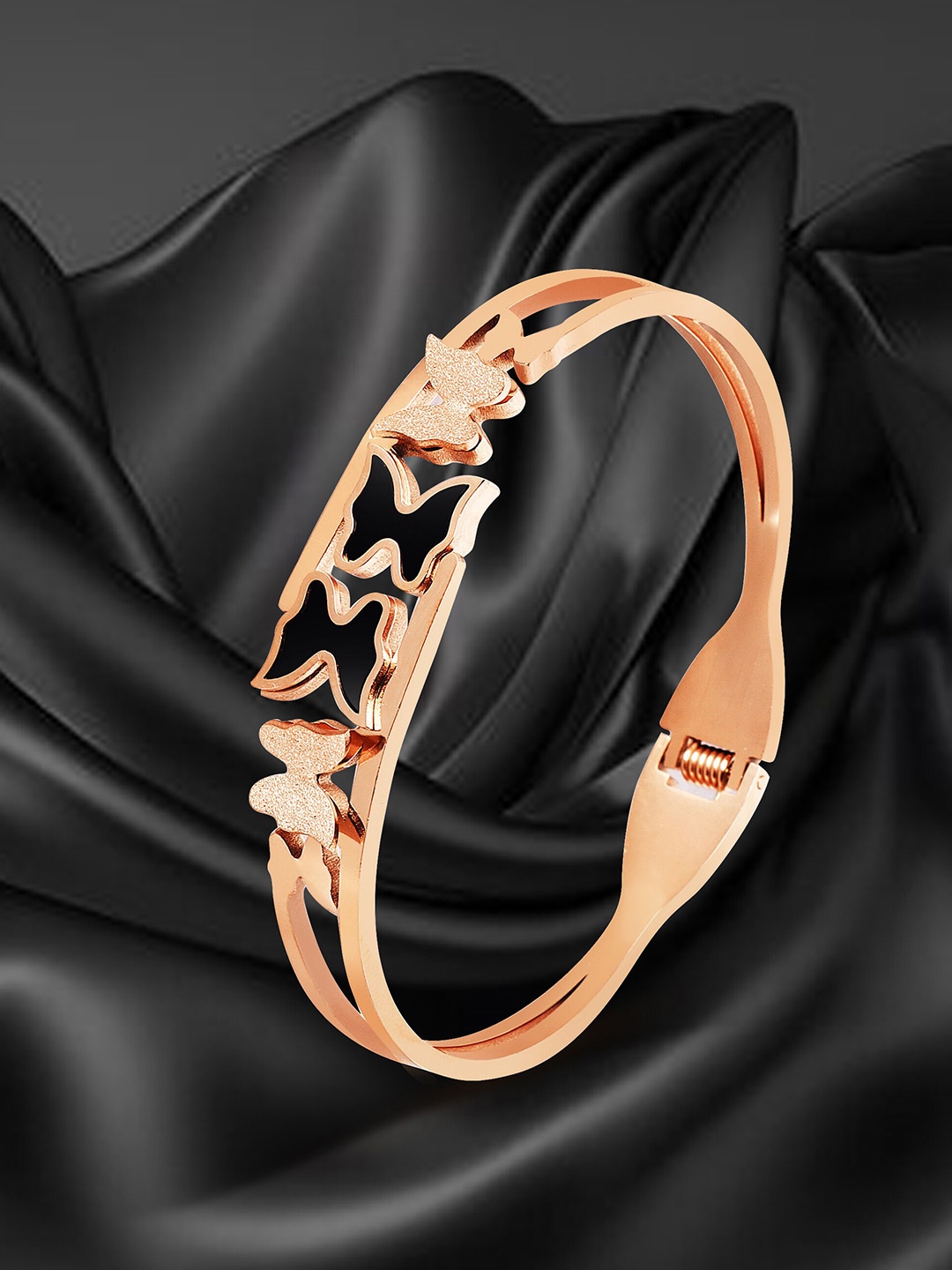 

RARE1STUDIO Rose Gold-Plated Butterfly Kada Bracelet