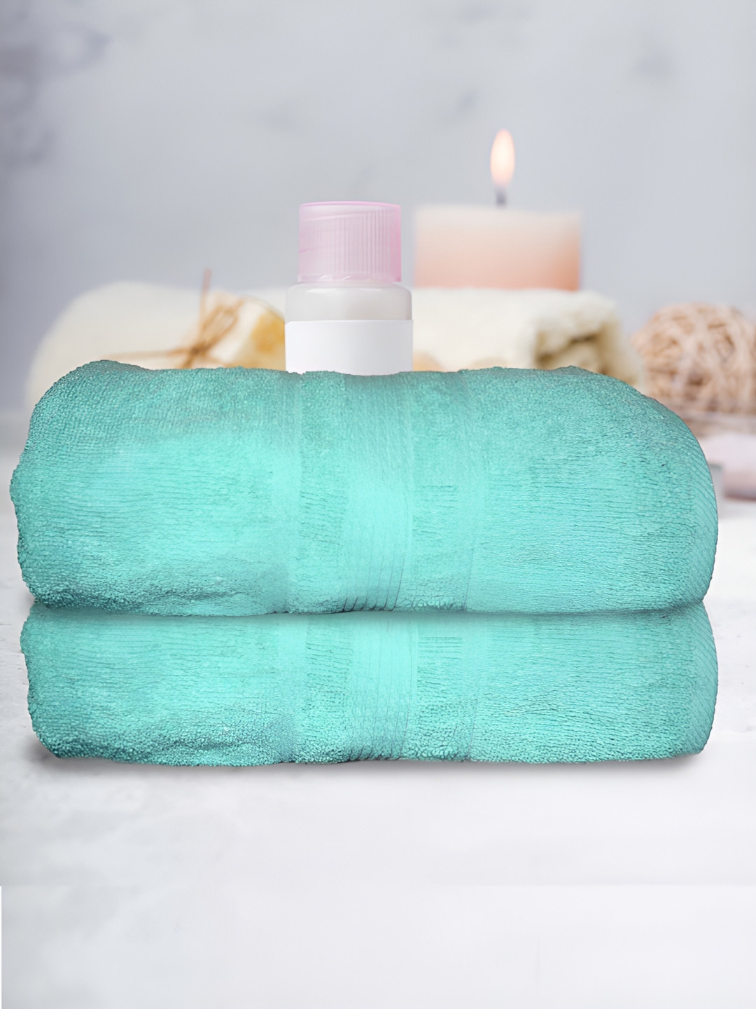 

Athom Living 2-Pcs Green 500 GSM Extra Soft Bath Towel