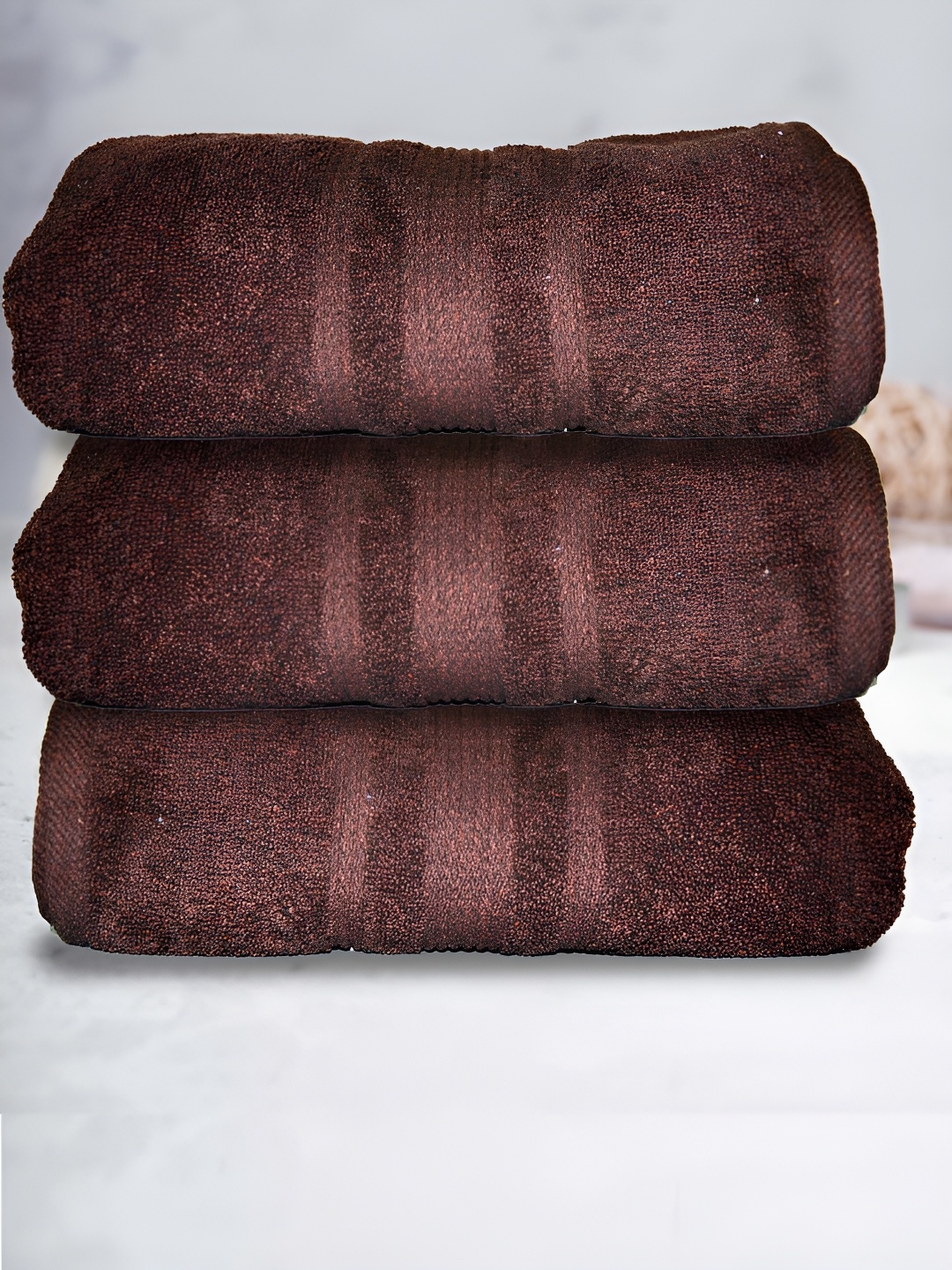 

Athom Living 3-Pcs Brown 500 GSM Extra Soft Bath Towel