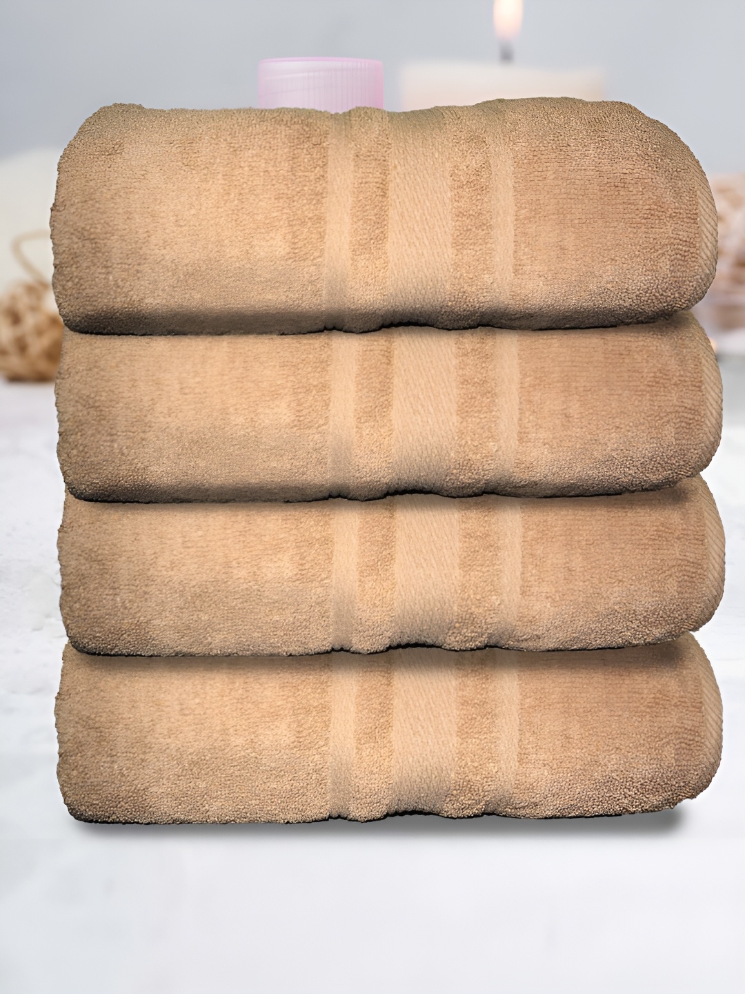 

Athom Living 4-Pcs Beige 500 GSM Extra Soft Bath Towel