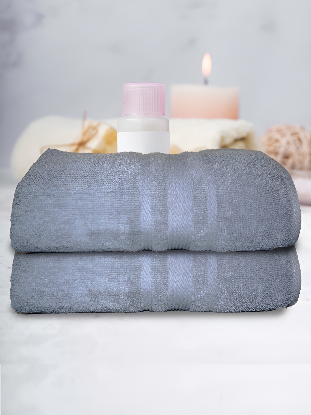 

Athom Living 2-Pcs Grey 500 GSM Extra Soft Bath Towel