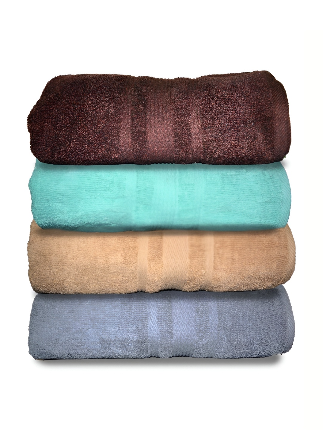 

Athom Living 4-Pcs Brown & Grey 500 GSM Extra Soft Bath Towel