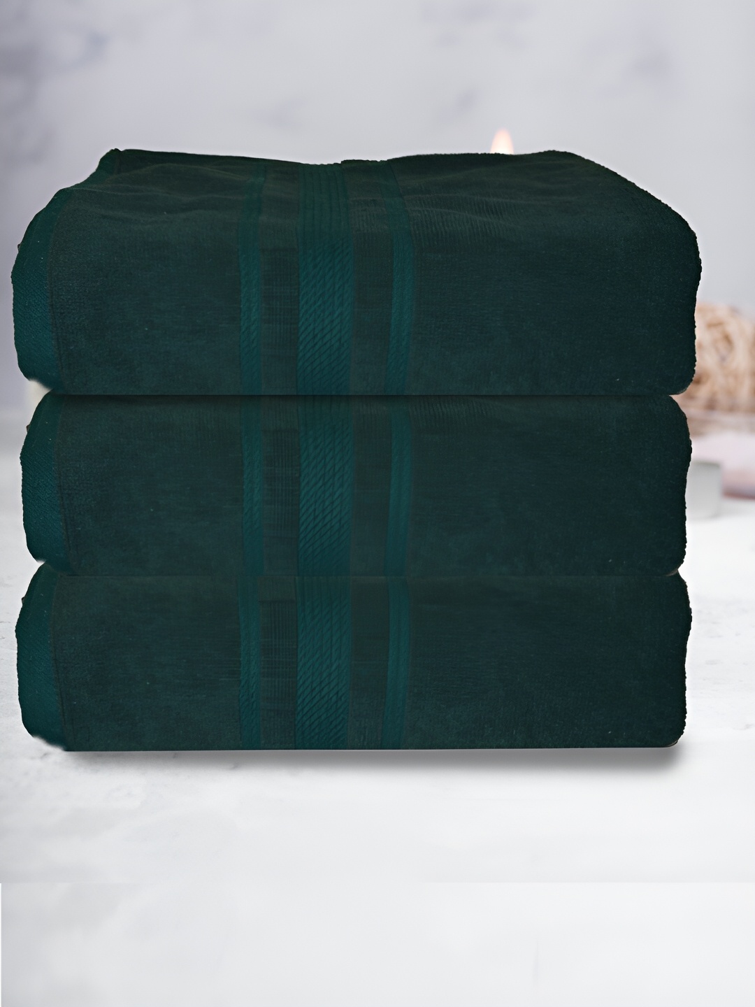 

Athom Living 3-Pcs Green 500 GSM Extra Soft Bath Towel