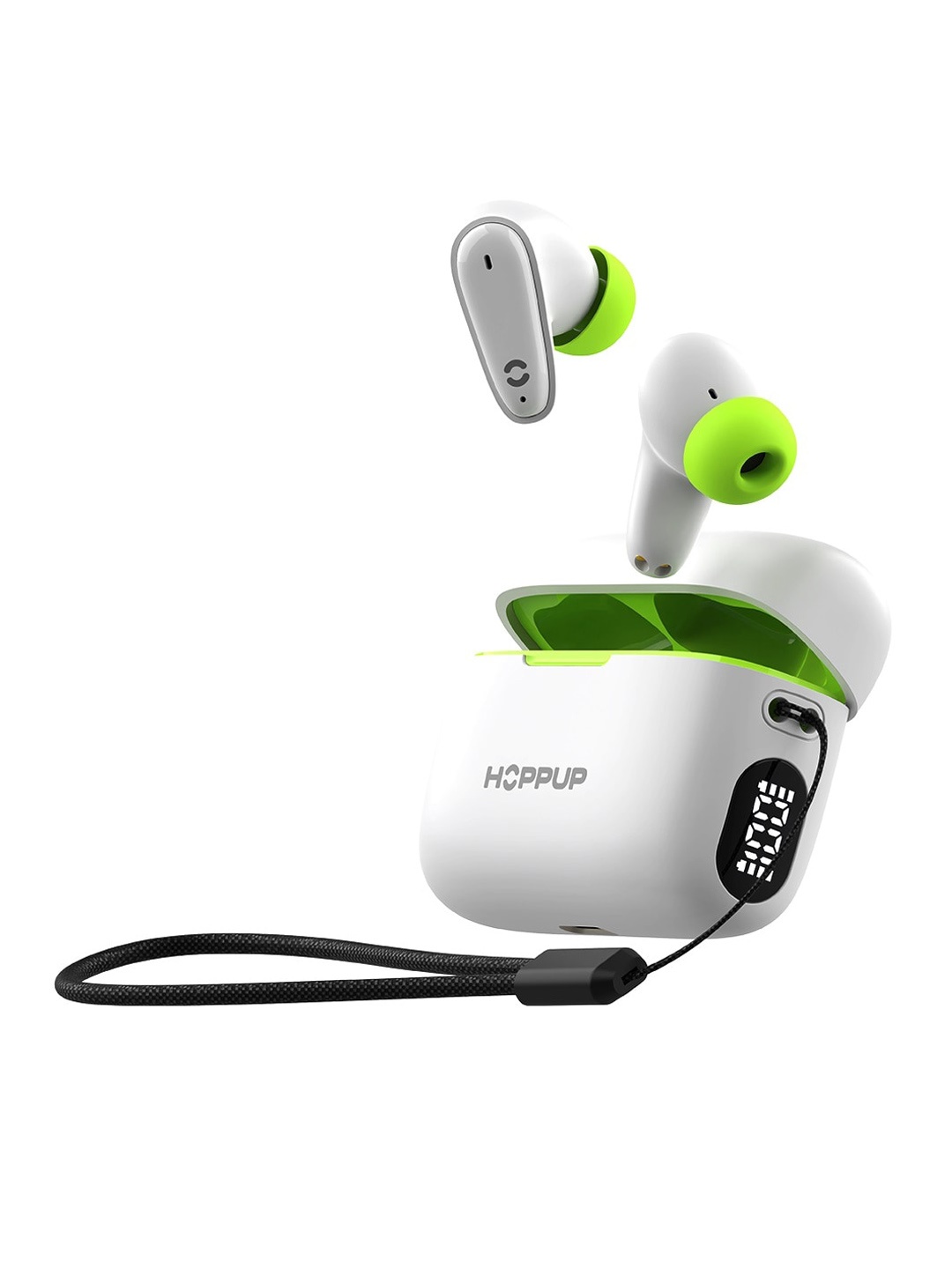 

HOPPUP AirDoze D505 Bluetooth 5.3 Digital Display Wireless Earbuds, White