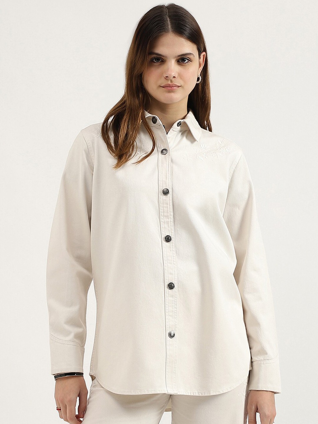 

United Colors of Benetton Women Opaque Casual Shirt, Grey