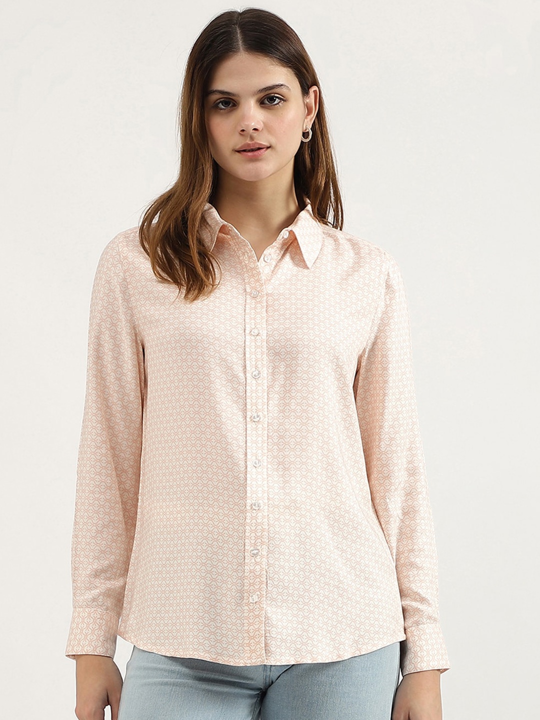 

United Colors of Benetton Women Opaque Printed Casual Shirt, Pink