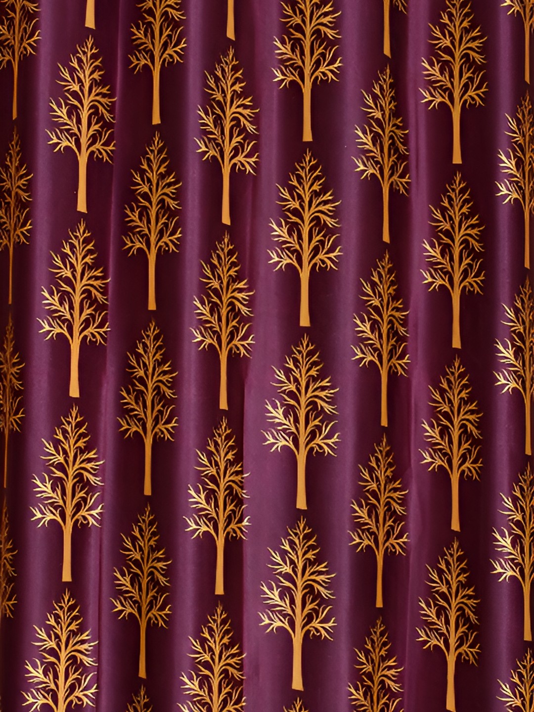 

Galaxy Home Decor Burgundy Set of 4 Floral Room Darkening Long Door Curtain