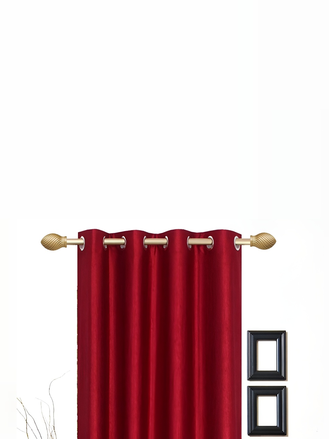 

Galaxy Home Decor Maroon Set of 4 Floral Room Darkening Window Curtain