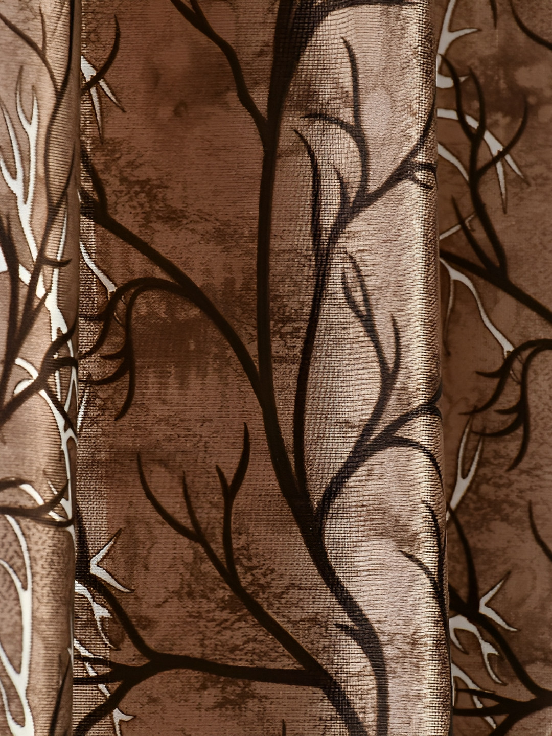 

Galaxy Home Decor Brown Set of 2 Floral Room Darkening Long Door Curtain