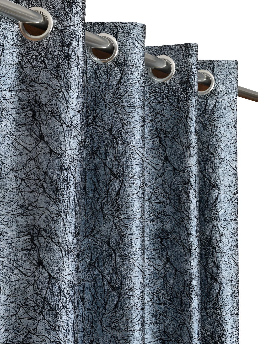 

Galaxy Home Decor Grey Set of 3 Floral Room Darkening Door Curtain