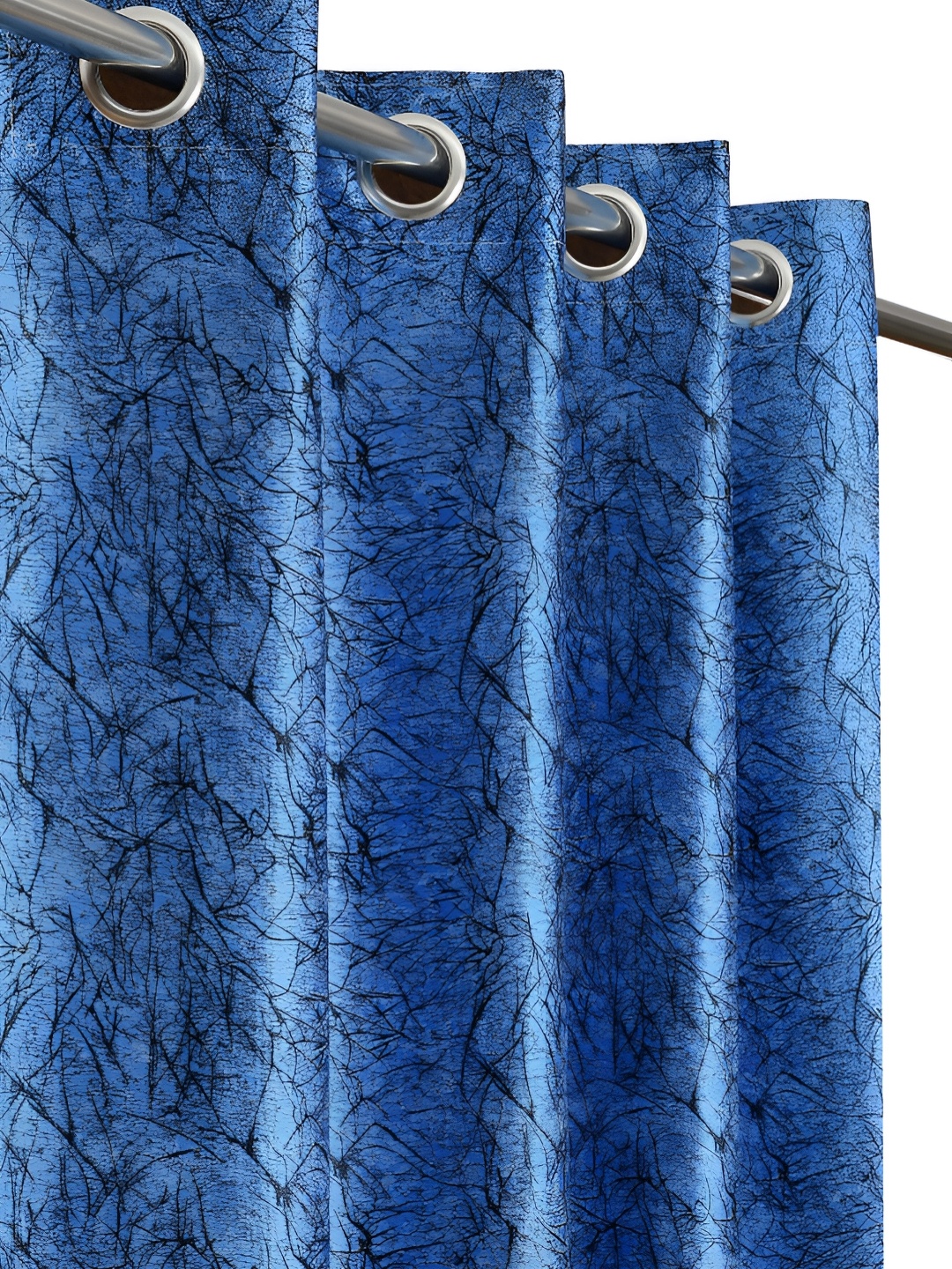 

Galaxy Home Decor Blue Set of 3 Floral Room Darkening Door Curtain