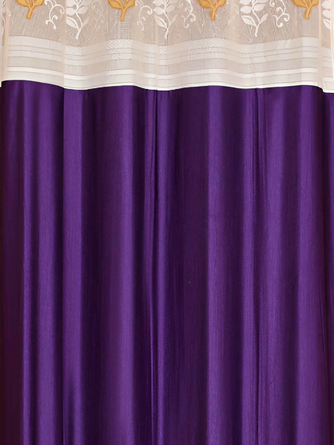 

Galaxy Home Decor Purple Set of 2 Floral Room Darkening Window Curtain