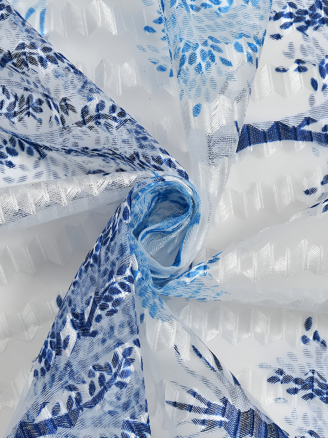 

Galaxy Home Decor Blue Set of 2 Floral Room Darkening Door Curtain