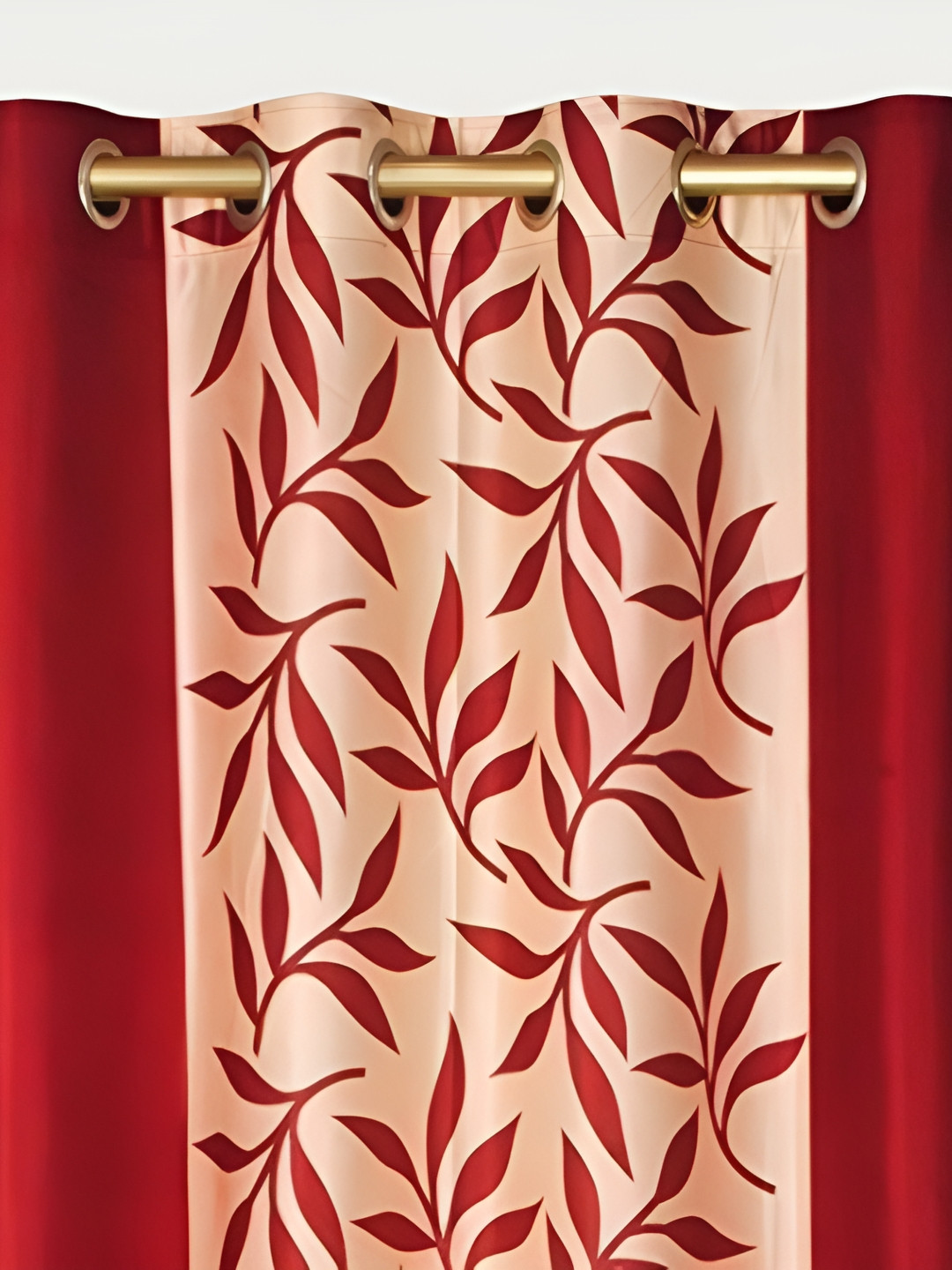 

Galaxy Home Decor Maroon Set of 3 Floral Room Darkening Door Curtain