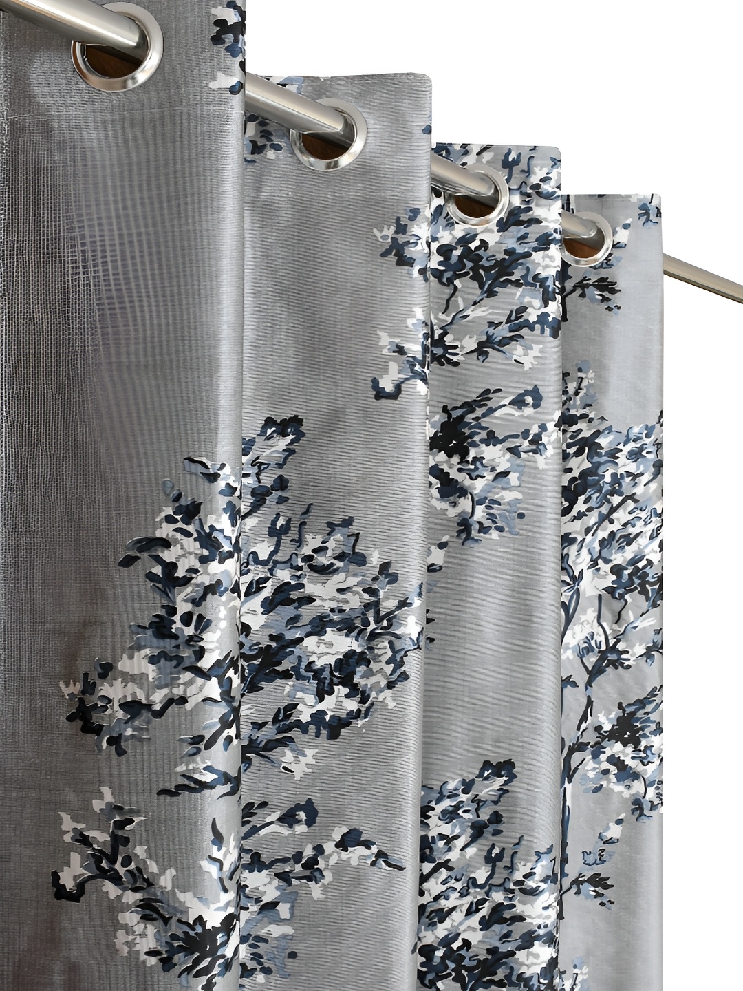 

Galaxy Home Decor Grey Floral Room Darkening Window Curtain